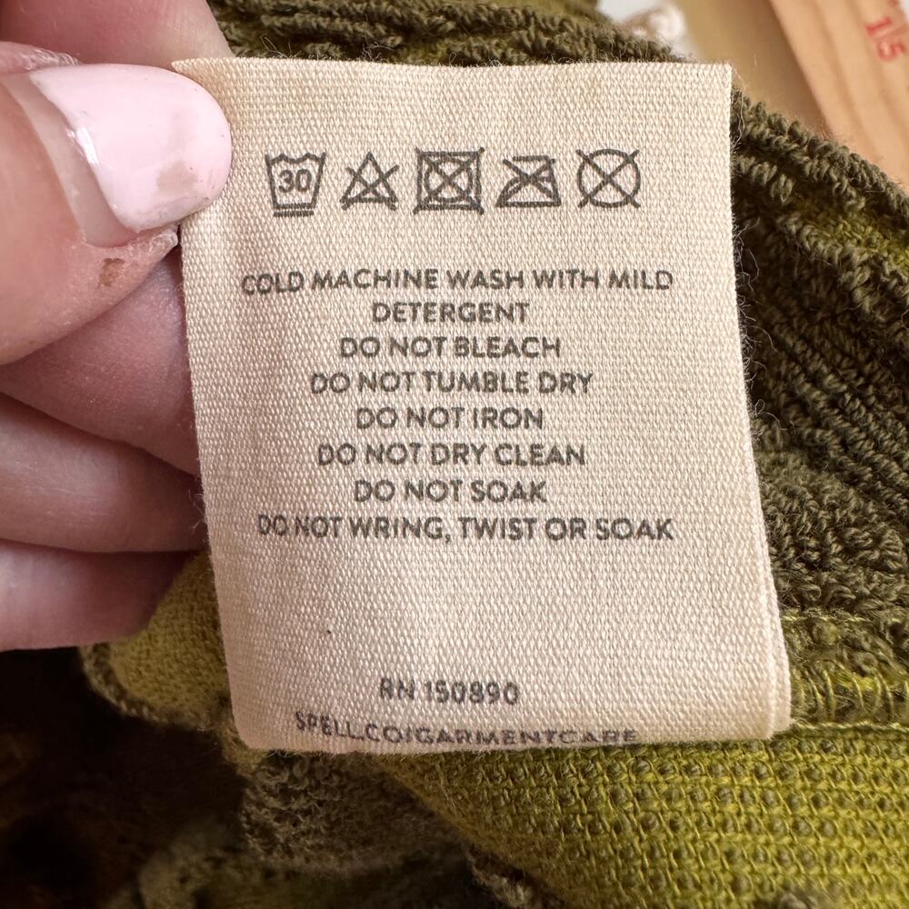Free People x Spell Pomelia Terry Throw Over Dress Island Green Oversize Large - Picture 14 of 14